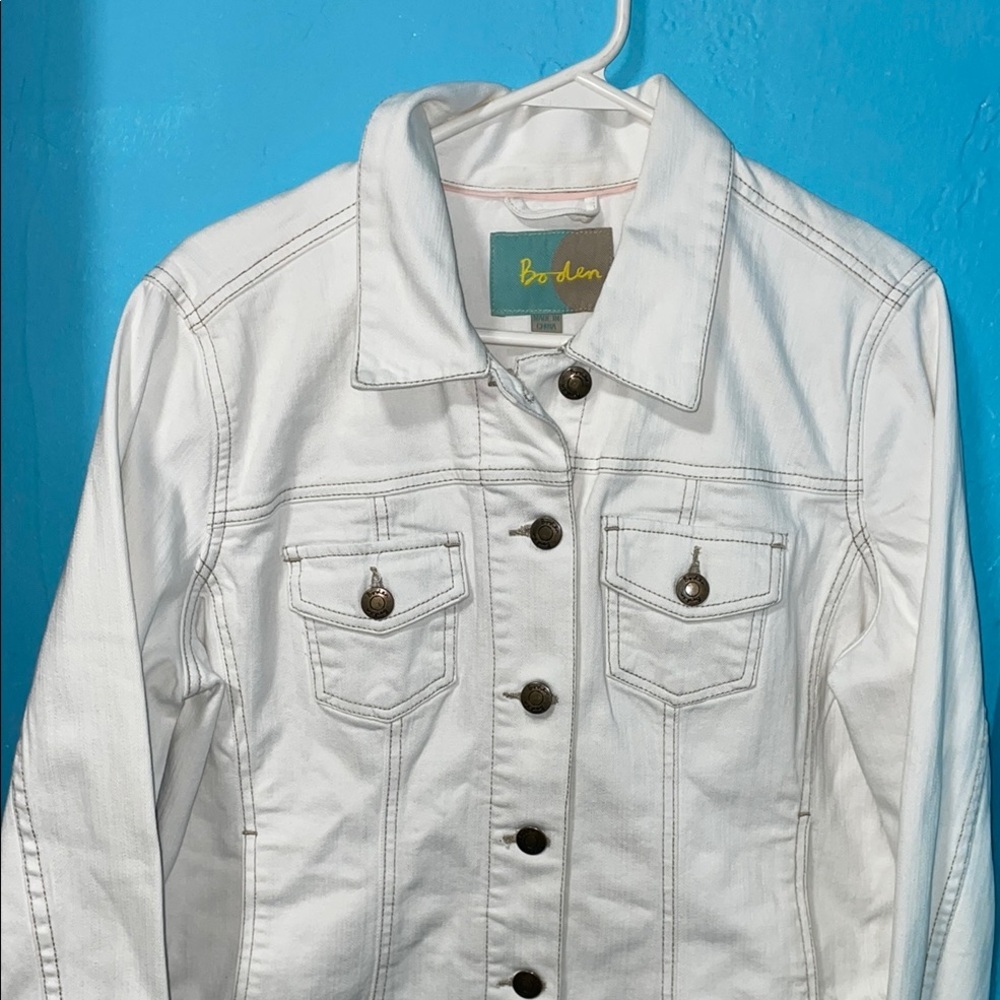 Boden White Jean Jacket size 12 - Picture 2 of 4